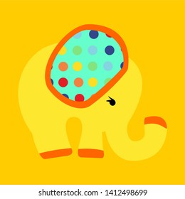 Cute little elephant with polka dot