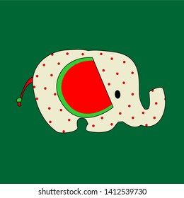 Cute little elephant with polka dot