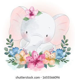 Cute little elephant portrait