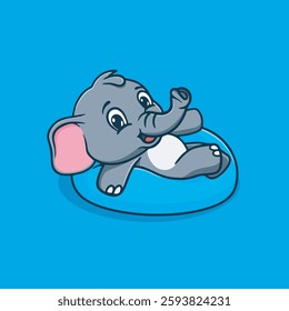 Cute little elephant vector children's illustration Q version vector cartoon illustration