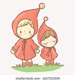 Cute little elf, gnome, girl/ friendship