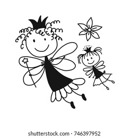 Cute little fairies, sketch for your design
