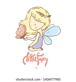 Cute little fairy and butterfly