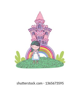 cute little fairy with castle character