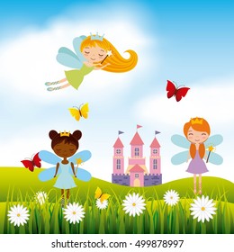 cute little fairy character vector illustration design