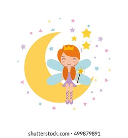 cute little fairy character vector illustration design