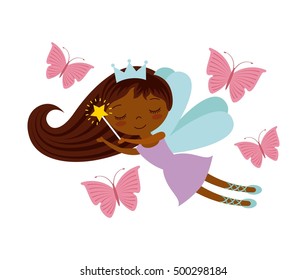 cute little fairy character vector illustration design