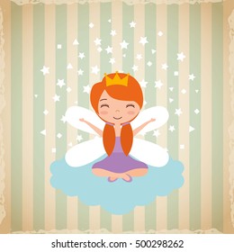 cute little fairy character vector illustration design