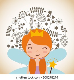 cute little fairy character vector illustration design