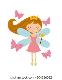 cute little fairy character vector illustration design