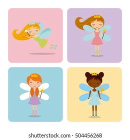 cute little fairy character vector illustration design