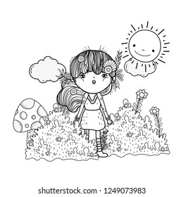 cute little fairy with elf ears character