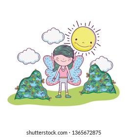 cute little fairy in the field