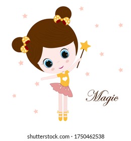 Cute little fairy. Nursery vector illustration. Can be used for kid's clothing. Use for print, surface design, fashion wear