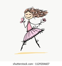 Cute little fairy, sketch for your design