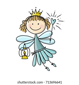 Cute little fairy, sketch for your design