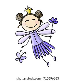 Cute little fairy, sketch for your design