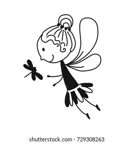 Cute little fairy, sketch for your design