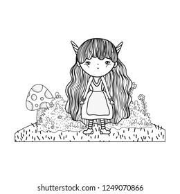 cute little fairy with unicorn horns character