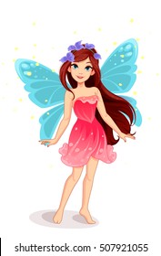 かわいい小さな妖精のベクター画像ファンタジーイラスト のベクター画像素材 ロイヤリティフリー Shutterstock