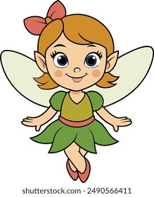 a cute little fairy, vector illustration