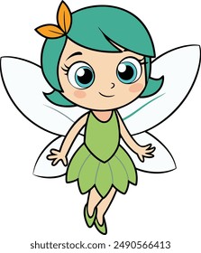 a cute little fairy, vector illustration