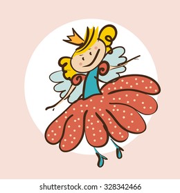 cute little fairy vector illustration