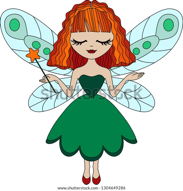 Cute Little Fairy Vector Illustration のベクター画像素材 ロイヤリティフリー