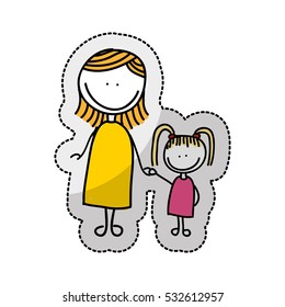 cute little family character icon vector illustration design