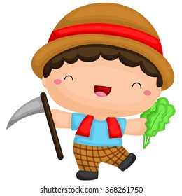 Pequeño granjero lindo