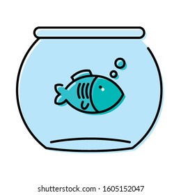 cute little fish in aquarium vector illustration design