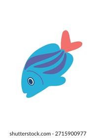 cute little fish cartoon vector illustration
