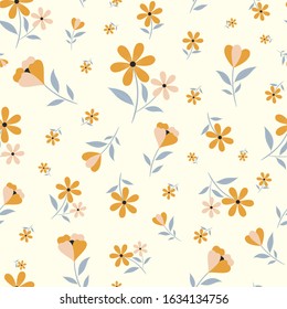Cute little flowers seamless pattern