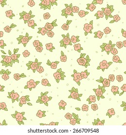 Cute little flowers seamless pattern.
