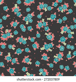 Cute little flowers seamless pattern.