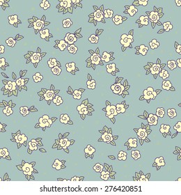 Cute little flowers seamless pattern.