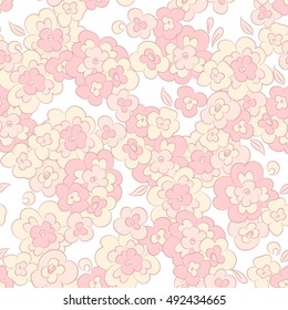 cute little flowers seamless vector pattern. floral vector background