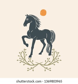 Cute little foal. Vector hand drawn illustration