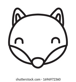 cute little fox animal line style vector illustration design