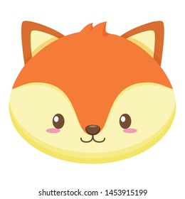 cute little fox baby head character vector illustration design