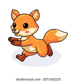 Cute little fox cartoon running