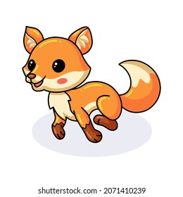 Cute little fox cartoon running