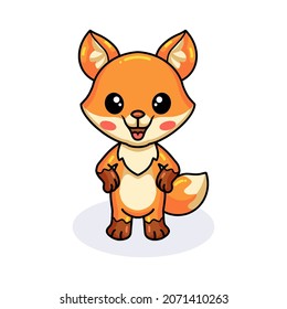 Cute little fox cartoon standing