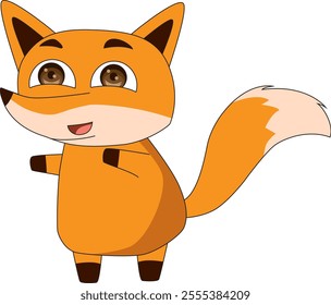 Cute little fox chibi character vector