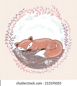 Cute little fox illustration for children