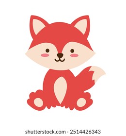  cute little fox isolated vector illustrations