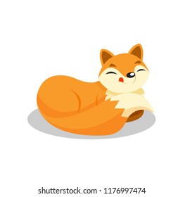 Cute Orange Fox Isolated On White Stock Vector (Royalty Free) 1029255172