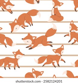 Cute Little Fox Seamless Pattern For Children Product