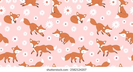 Cute Little Fox Seamless Pattern For Children Product