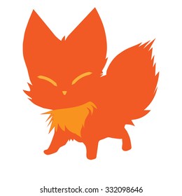 Cute little fox. Vector.
